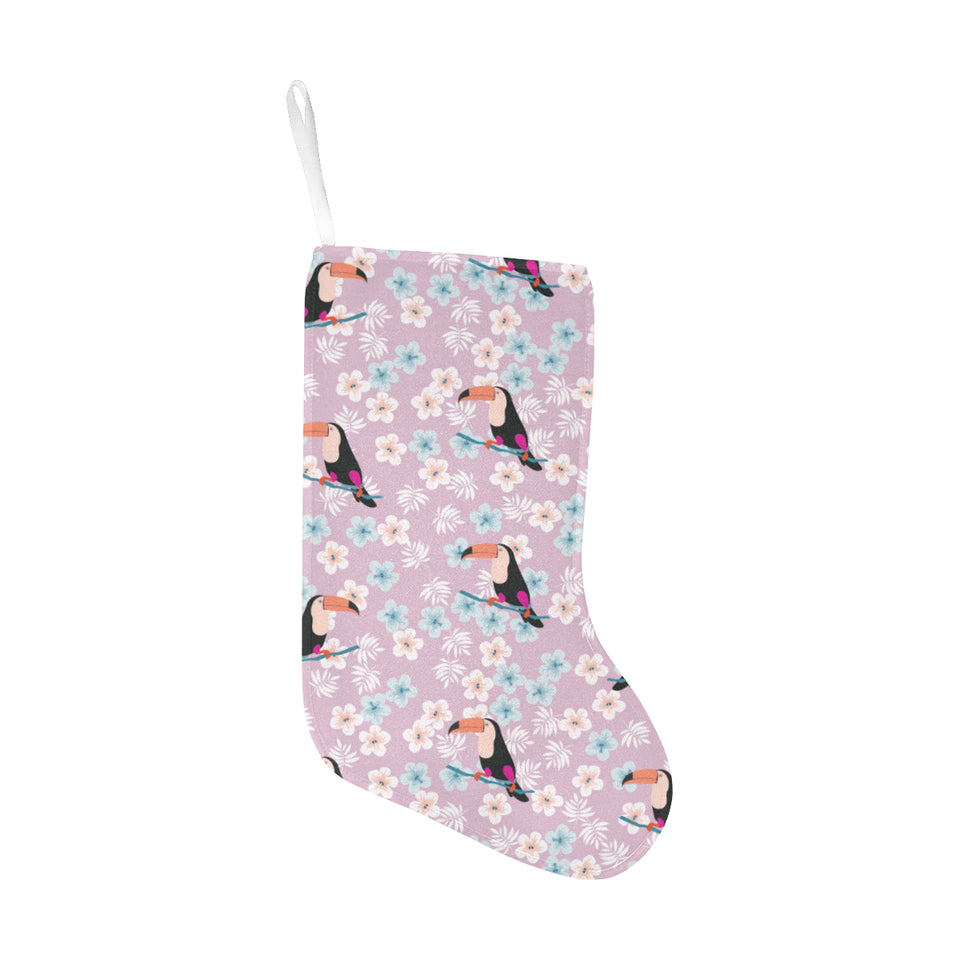 Beautiful toucan flower leaves Christmas Stocking