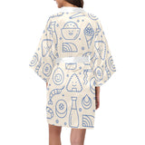 Cute sushi icon pattern Women's Short Kimono Robe