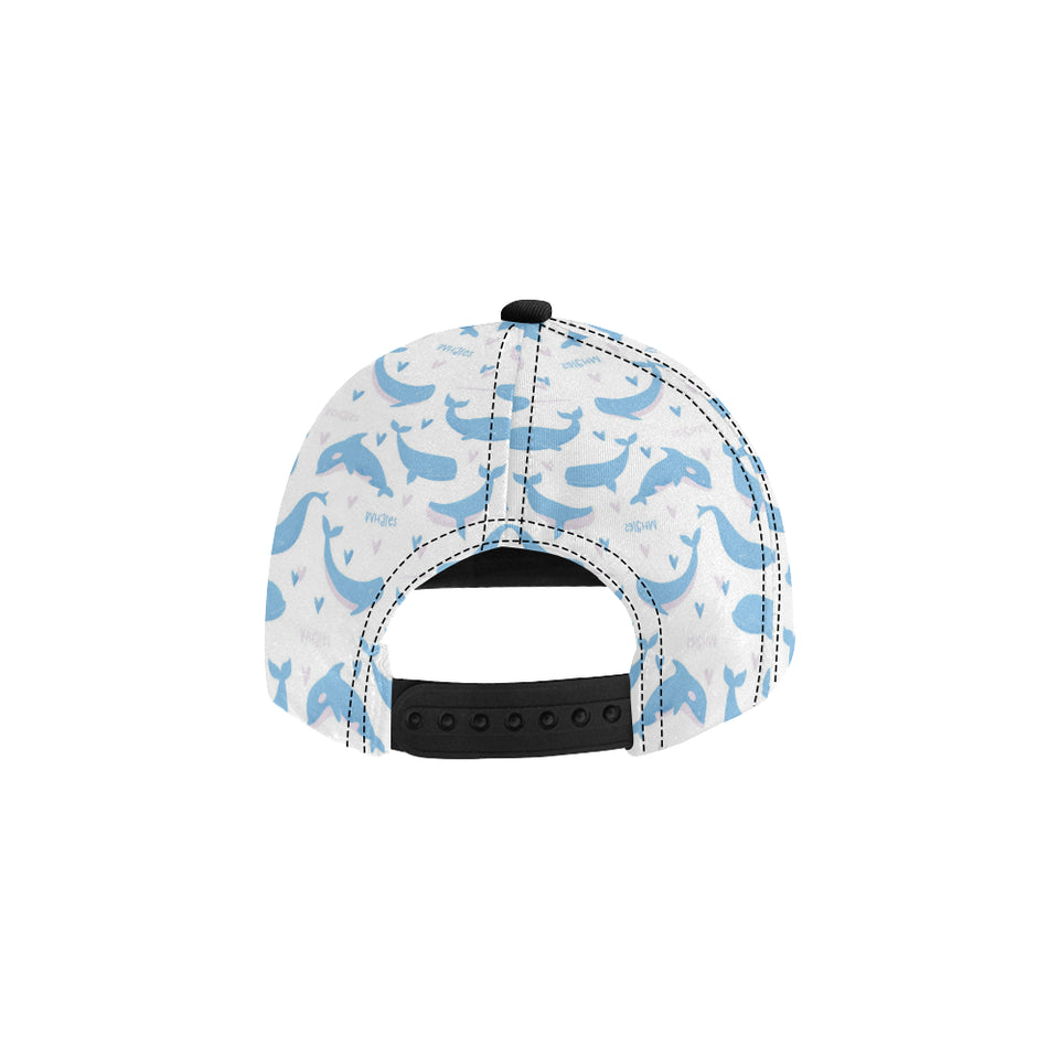 Blue whale pattern All Over Print Snapback Cap