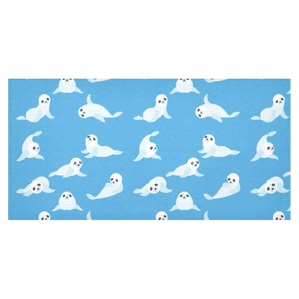 Cute sea lion seal pattern background Tablecloth