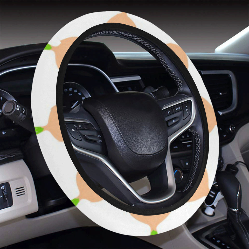 cute onions smiling faces Car Steering Wheel Cover