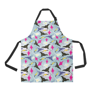 Stingray Pattern Print Design 01 All Over Print Adjustable Apron