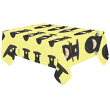 Cute ninja yellow background Tablecloth