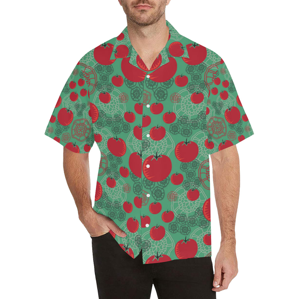 Tomato design pattern Men's All Over Print Hawaiian Shirt