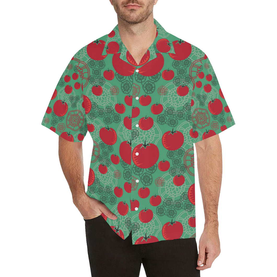 Tomato design pattern Men's All Over Print Hawaiian Shirt