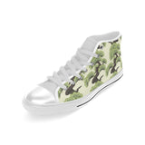 Bonsai pattern Men's High Top Canvas Shoes White