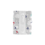 Airplane cloud grey background Classical White Mug (Fulfilled In US)
