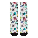 Dragonflies ginkgo leaves pattern Crew Socks
