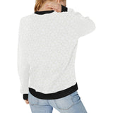 arabic white pattern Women's Crew Neck Sweatshirt