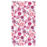 pink sketch tulip pattern Bath Towel