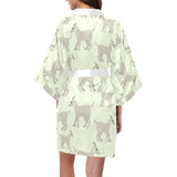Little young goat pattern Women's Short Kimono Robe