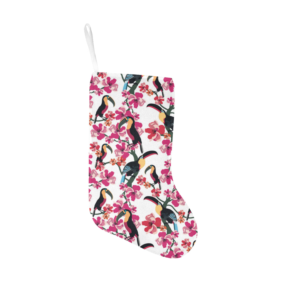 Toucan flower design pattern Christmas Stocking
