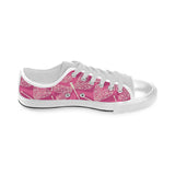 Beautiful dragonfly pink background Men's Low Top Canvas Shoes White