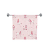 Poodle dog pink color theme Bath Towel