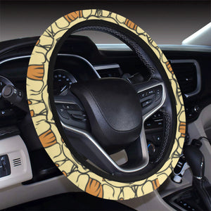 English Bulldog Pattern Print Design 02 Car Steering Wheel Cover