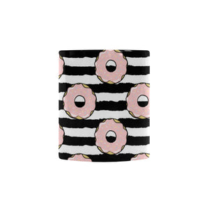 Donuts pink icing striped pattern Morphing Mug Heat Changing Mug