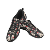 Christmas Pugs Santa_s red cap pattern Women's Sneaker Shoes