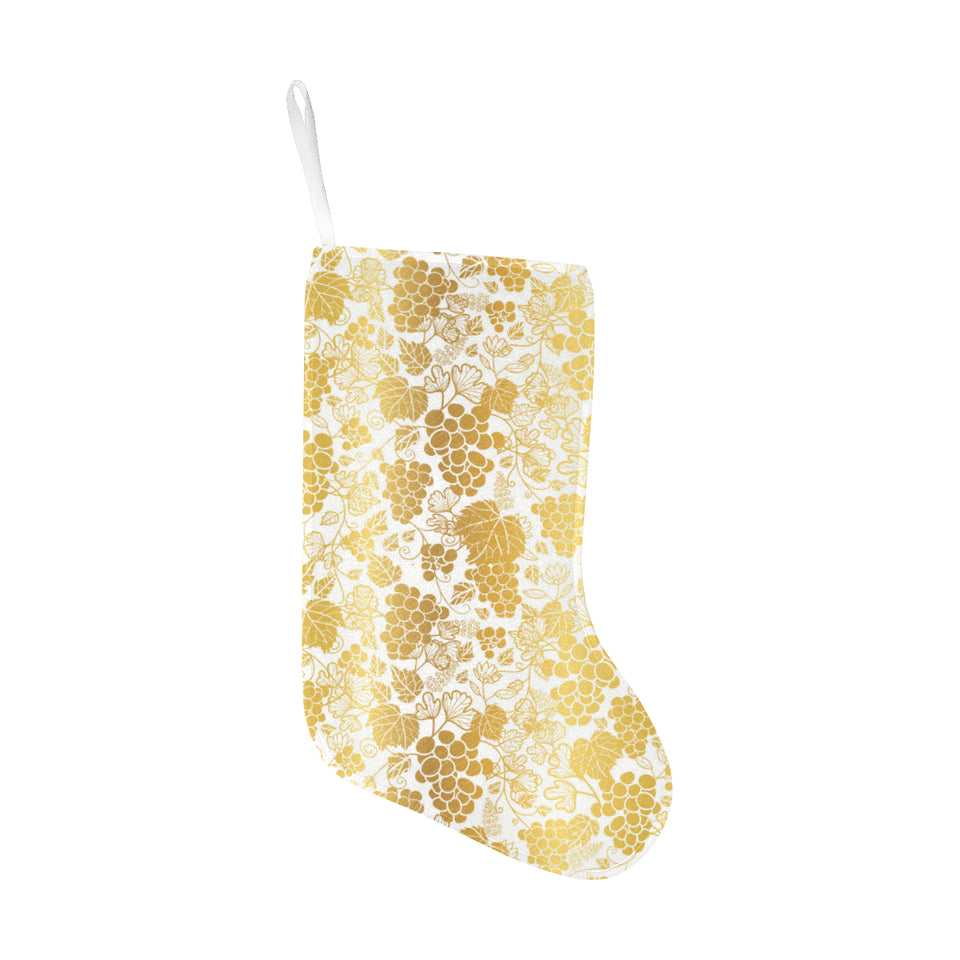 Gold grape pattern Christmas Stocking