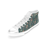 Snake forest pattern Women's High Top Canvas Shoes White
