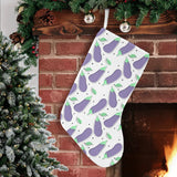 Eggplant Pattern Print Design 05 Christmas Stocking