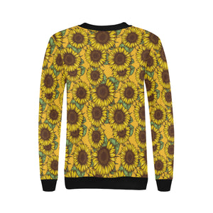 Sunflower pattern Women's Crew Neck Sweatshirt