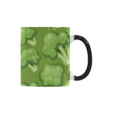 Broccoli pattern green background Morphing Mug Heat Changing Mug
