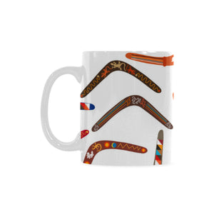 Boomerang Australian aboriginal ornament pattern Classical White Mug (Fulfilled In US)