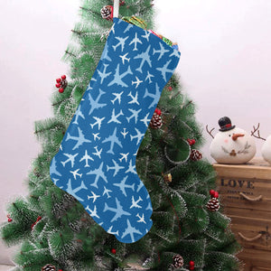 Airplane pattern in the sky Christmas Stocking