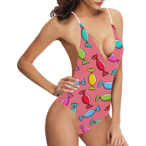 Colorful wrapped candy pattern Women's One-Piece Swimsuit