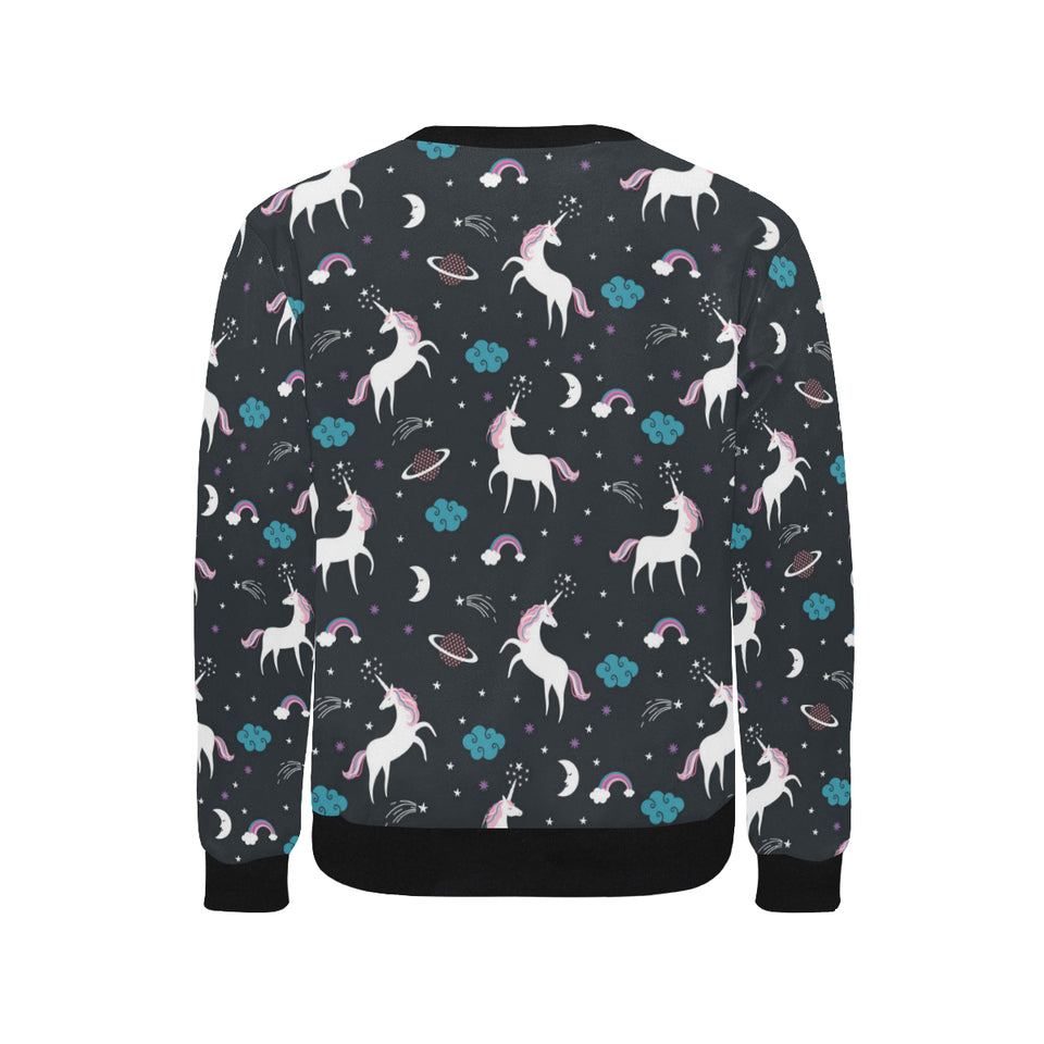 unicorn rainbows moon clound star pattern Men's Crew Neck Sweatshirt