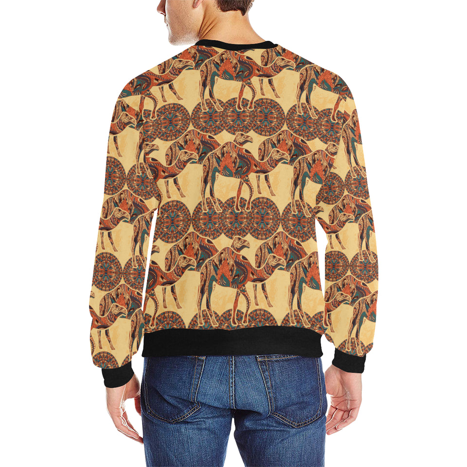 Camel polynesian tribal design pattern Men's Crew Neck Sweatshirt