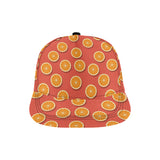 Oranges pattern red background All Over Print Snapback Cap