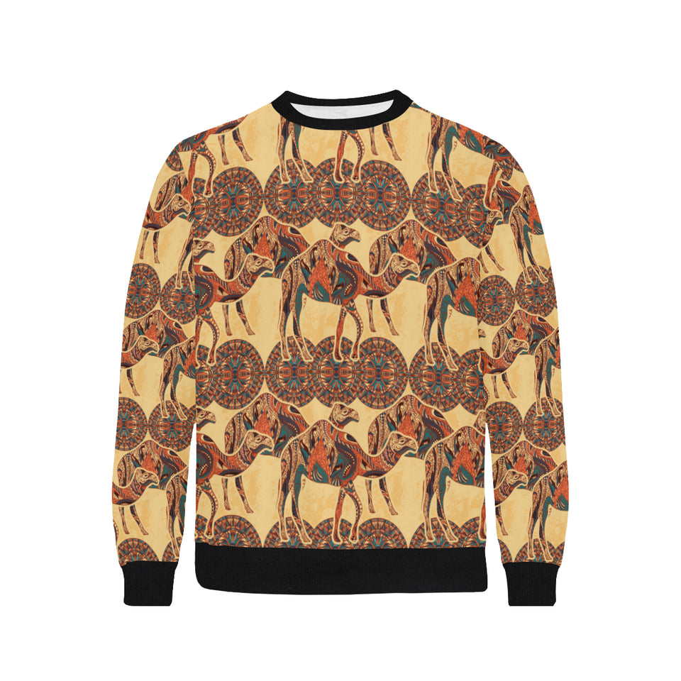 Camel polynesian tribal design pattern Men's Crew Neck Sweatshirt
