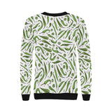 Hand drawn sketch style green Chili peppers patter Women's Crew Neck Sweatshirt