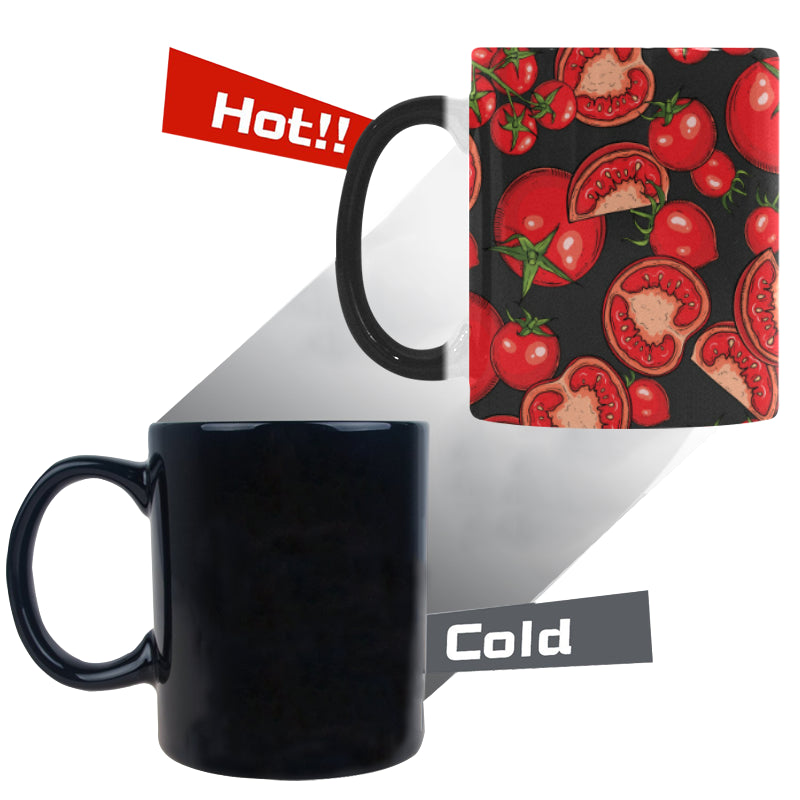 Tomato black background Morphing Mug Heat Changing Mug
