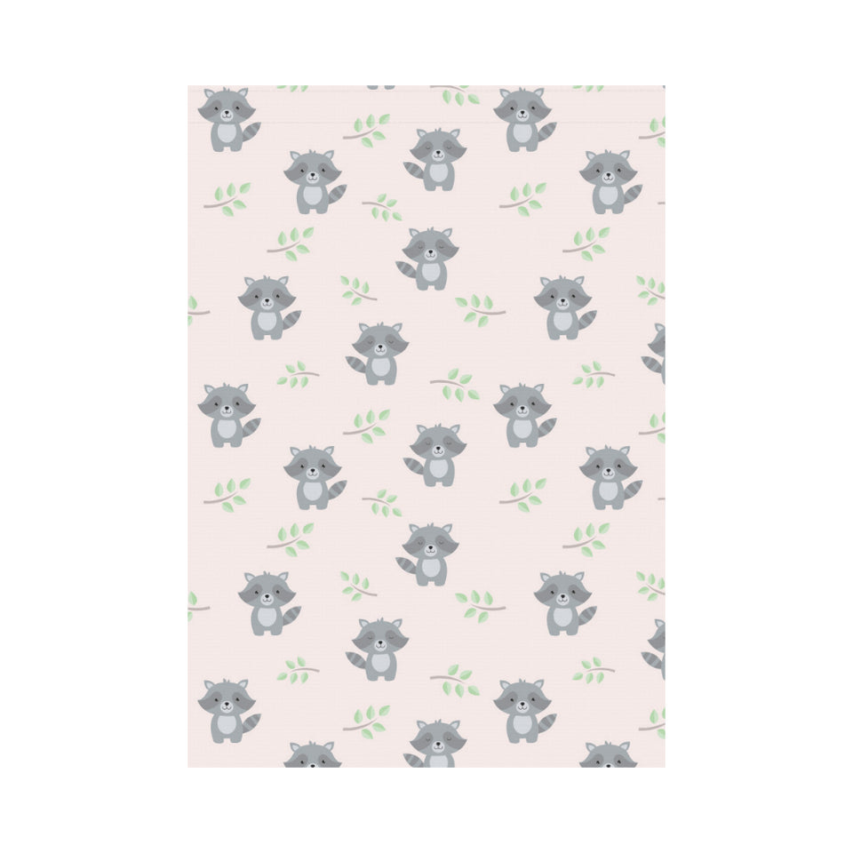 cute raccoons leaves pattern House Flag Garden Flag