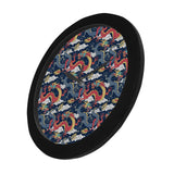 Blue red dragon cloud pattern Elegant Black Wall Clock