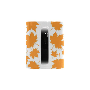 Orange Maple Leaf pattern Morphing Mug Heat Changing Mug