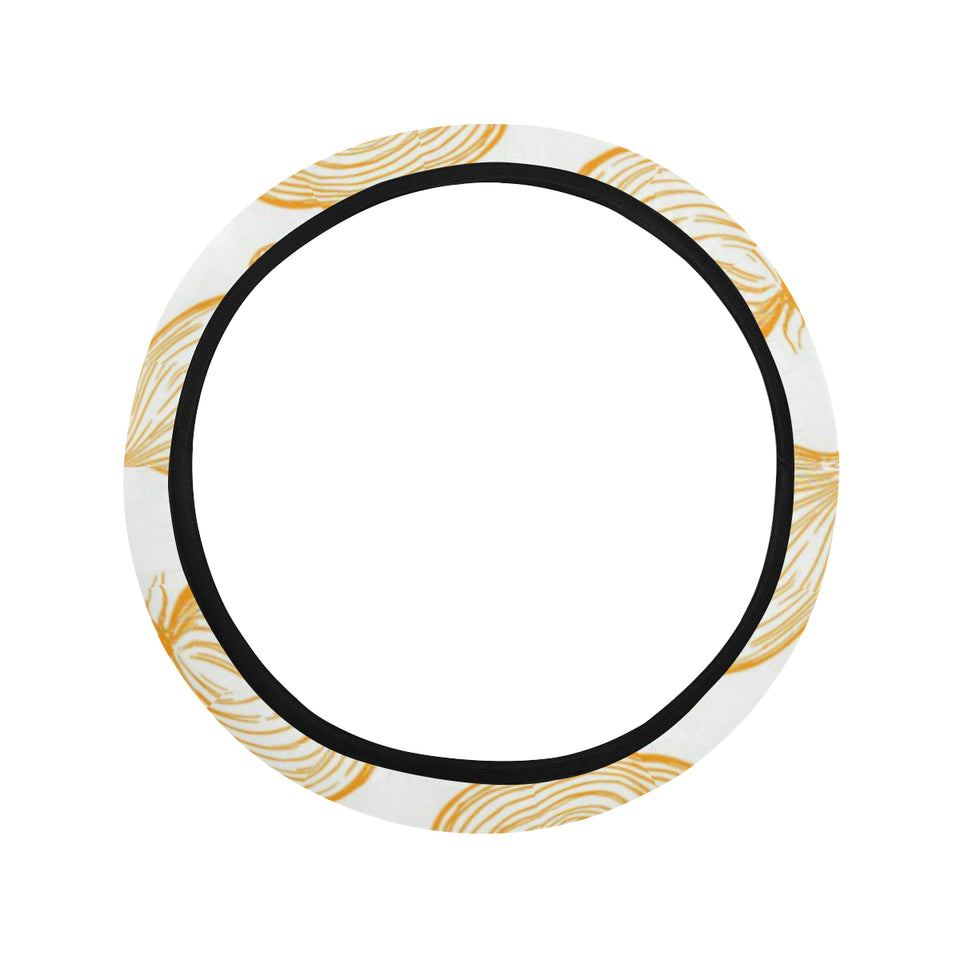 hand drawn onion pattern Car Steering Wheel Cover