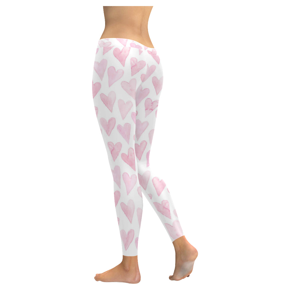 Watercolor pink heart pattern Women's Legging Fulfilled In US