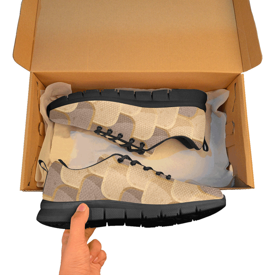 Bread Toast Pattern Print Design 04 Men's Breathable Sneakers ( Model 055)