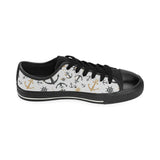Anchors Rudders pattern Men's Low Top Canvas Shoes Black