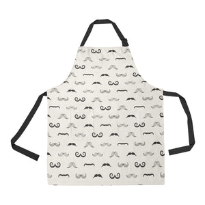 Mustache Beard Pattern Print Design 05 All Over Print Adjustable Apron