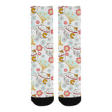 Maneki neko cat fan sakura Crew Socks