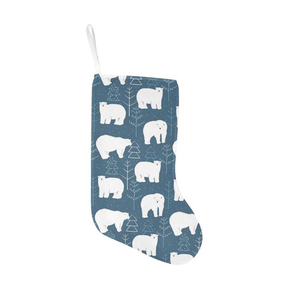 polar bear mother her child pattern Christmas Stocking