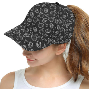 Garlic pattern black background All Over Print Snapback Cap