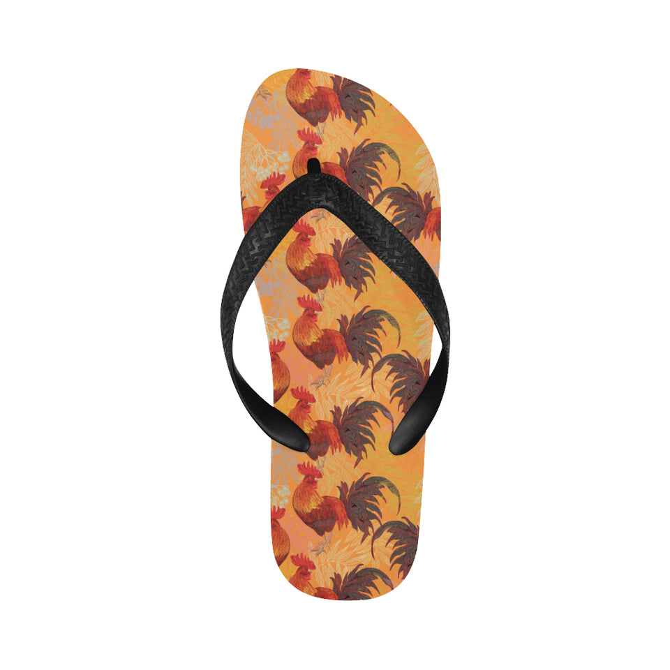 red rooster chicken cock pattern Unisex Flip Flops