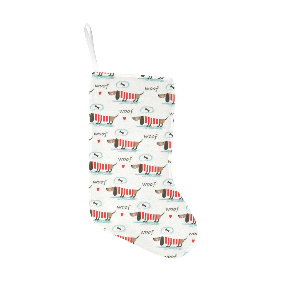 Cute dachshund bone pattern Christmas Stocking
