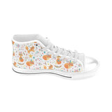 cute tribal fox pattern Men's High Top Canvas Shoes White