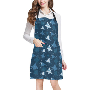 Stingray Pattern Print Design 04 All Over Print Adjustable Apron